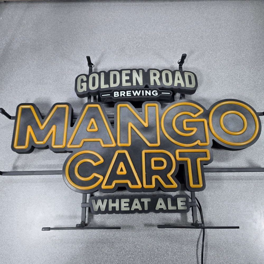 Golden Road Mango Cart LED Neon Sign Bar Decor Orange 24x15 Excellent
